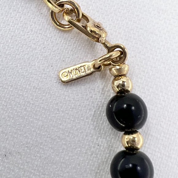 Monet – Vintage Black and Gold Beaded 18” Necklace - Picture 5 of 5
